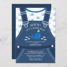 Einladung von Ahoy Whale Nautical Baby Shower