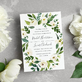 Einladung von Alabaster Floral Frame Hochzeit