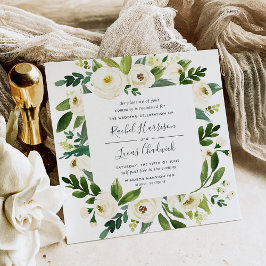 Einladung von Alabaster Floral Frame Hochzeit | Pl