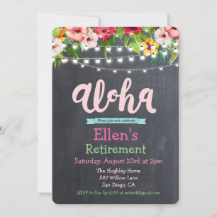 Einladung von Aloha Luau zur tropischen Pension