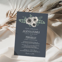Einladung von Anemone und Eukalyptus Floral Weddin