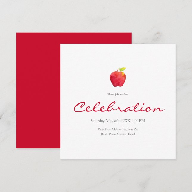 Einladung von Aquarellapplikationen (Vorne/Hinten)