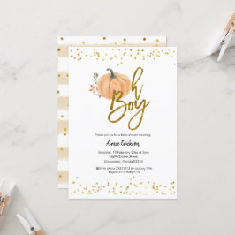 Einladung von Autumn Pumpkin Oh Boy Baby Shower