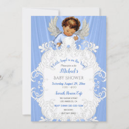 Einladung von Baby Angel Blue Silver Medium Skin T