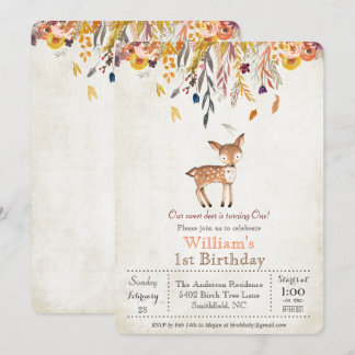 Einladung von Baby Deer Herbst 1. Geburtstag