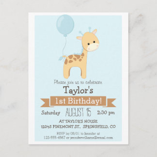Einladung von Baby Giraffe Kid zum Geburtstag