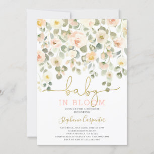 Einladung von Baby in Bloom Blush