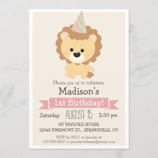 Einladung von Baby Lion Girl zur Geburtstagsparty