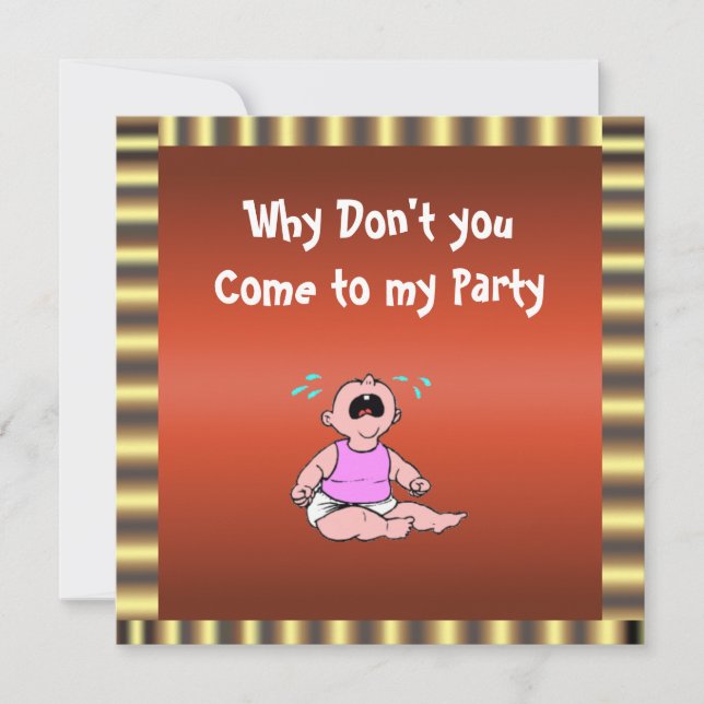 Einladung von Baby Red and Gold (Vorderseite)