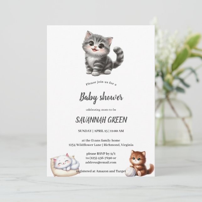 Einladung von Babydusche (Stehend Vorderseite)