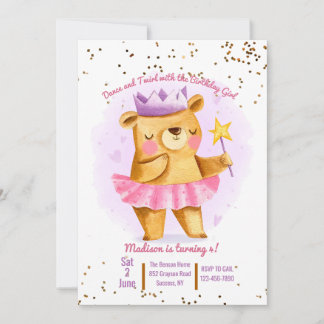 Einladung von Ballerina Bear