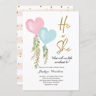 Einladung von Balloon Boy oder Girl Gender