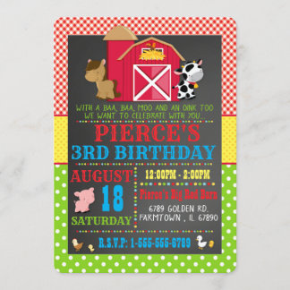 Einladung von Barnyard Farm Animal Birthday Party