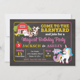 Einladung von Barnyard und Unicorn zum gemeinsamen