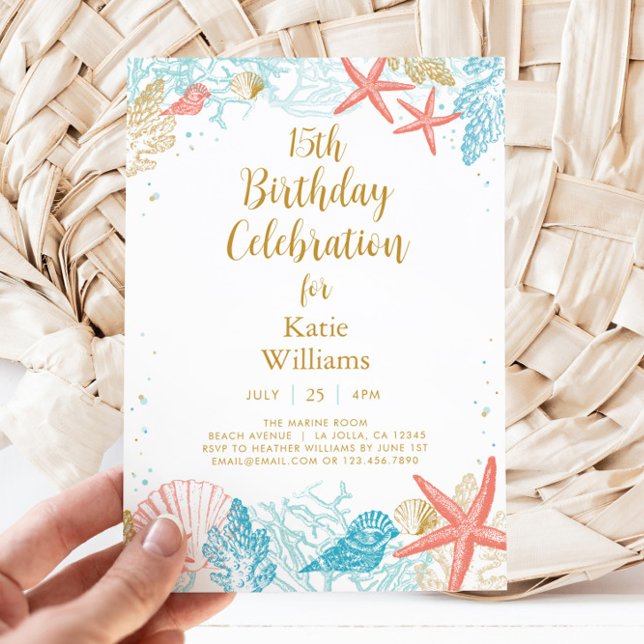 Einladung von Beach Birthday (Beach Birthday Invitation)