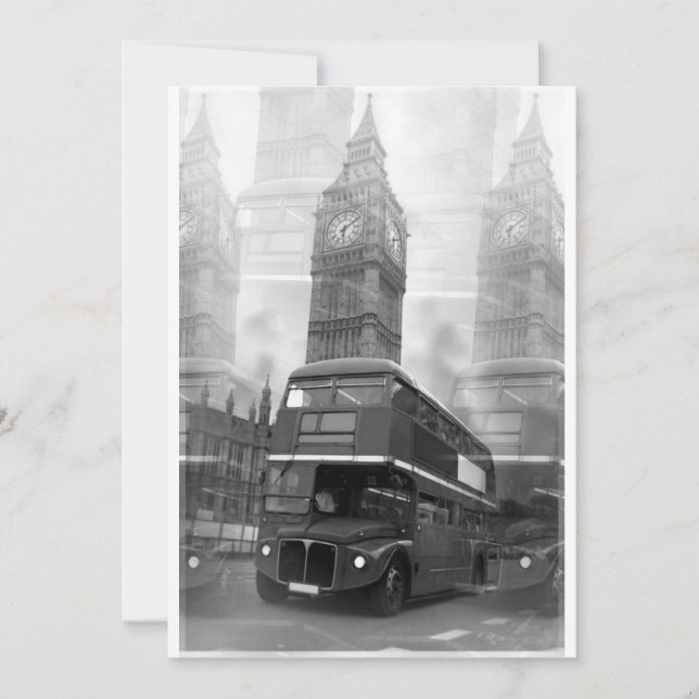 Einladung von Big Ben & London Red Bus (Vorderseite)