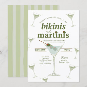 Einladung von Bikinis und Martinis zum 30. Geburts