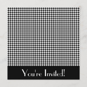 Einladung von Black and White Gingham