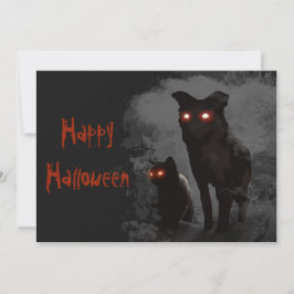 Einladung von Black Cat and Dog Evil Halloween-Par