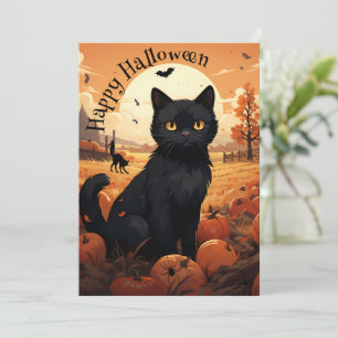 Einladung von Black Cat Halloween-Party