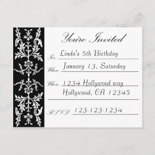 Einladung von Black Floral zum Geburtstag