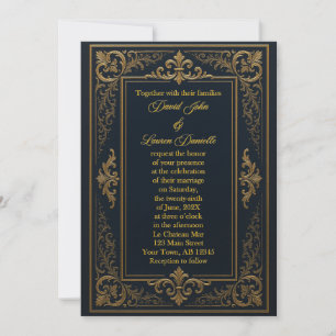 Einladung von Black & Gold Leaf Royal