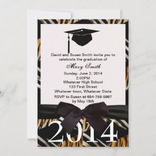 Einladung von Black Ribbon Zebra und Tiger Abschlu