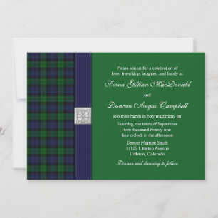 Einladung von Black Watch Tartan zur Hochzeit