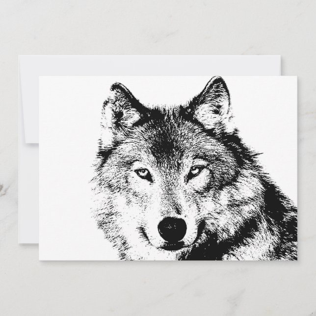 Einladung von Black & White Wolf (Vorderseite)