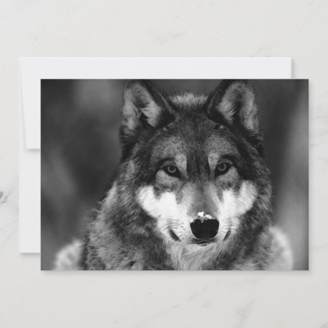 Einladung von Black & White Wolf (Vorderseite)