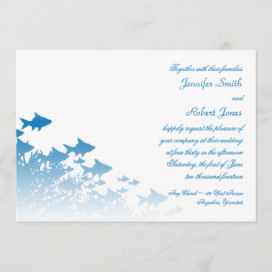 Einladung von Blauen Fischen und Korallen