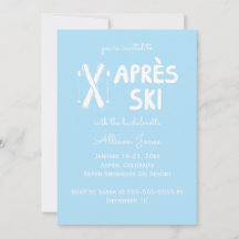 Einladung von Blue Apres Ski Junggeselinnen-Abschi