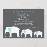 Einladung von Blue & Gray Mother und Baby Elephant<br><div class="desc">Einladung von Mutter und Baby Elefant</div>
