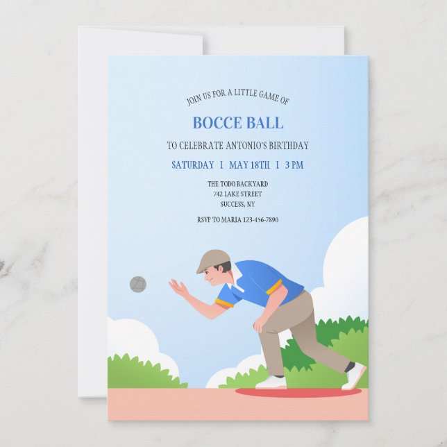 Einladung von Bocce Ball (Vorderseite)