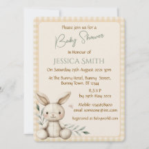 Einladung von Boho Bunny Neutral Baby Shower