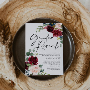Einladung von Boho Burgundy Blush Gender