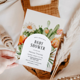 Einladung von Boho Cactus Arch Baby Shower