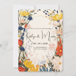 Einladung von Boho Cream & Color Wildblume