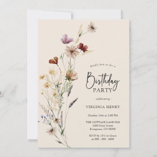 Einladung von Boho Floral zum Geburtstag