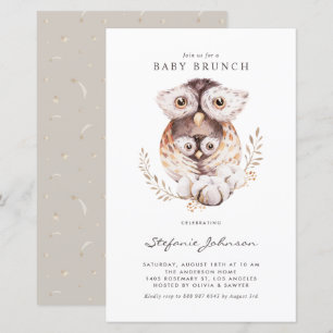 Einladung von Boho Mommy and Baby Owl Baby Brunch
