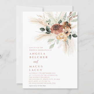 Einladung von Boho pampas Grass Wedding