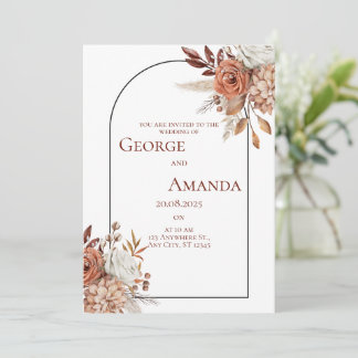 Einladung von Boho Pampas zur Hochzeit im Herbst
