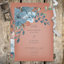 Einladung von Boho Rust & Blue Floral Wedding