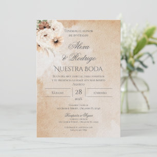 Einladung von Boho Spanish Hochzeit
