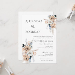 Einladung von Boho Spanish Hochzeit