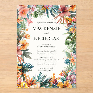 Einladung von Boho Tropical Floral Wedding