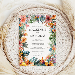 Einladung von Boho Tropical Floral Wedding