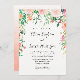 Einladung von Boho Watercolor Floral Wedding