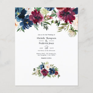 Einladung von Bordo und Navy Watercolor Flyer