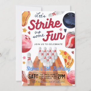 Einladung von Bowling Birthday Party